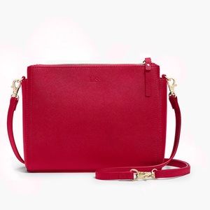 Lo & Sons Red Pearl Saffiano Leather Crossbody